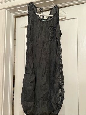 Maurice Sleeveless Soft Black Denim Dress